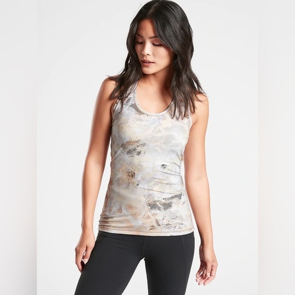 Athleta Gold Marble Print Shanti Gilded Racerback Tank Size Small - Picture 1 of 9